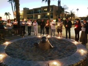 Candlelight Vigil Seal Statue 9-10-2014